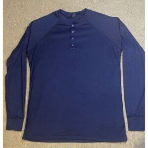 PATAGONIA Vintage Large CAPILENE Long Sleeve 1/4 Button Pullover Fleece BLUE USA